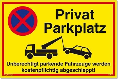 Produktbild von Famanu Parkverbotsschild 30 x 20 cm - Gelb, Aluminium mit UV-Schutz