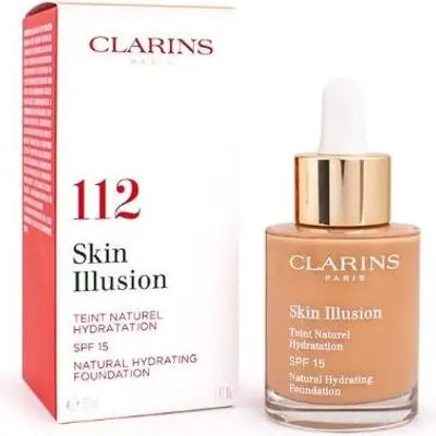 Image de Clarins Skin Illusion Fond de teint hydratant naturel maquillage liquide 112 Amber 30 ml