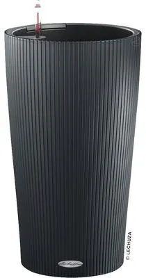Obrázek produktu pro Samozavlažovací květináč Lechuza Cilindro Color Ø 23 x 41 cm šedá včetně zavlažovacího systému, vložky na rostliny, substrátu a ukazatele hladiny vody