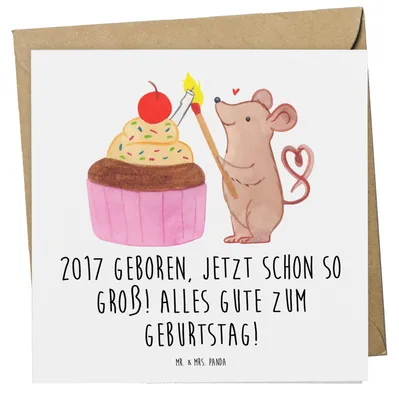 Produktbild von Mr. & Mrs. Panda Klappkarte 2017 Geburtstag - Weiß - Geschenk, doppelkarte, Glückwunschkarte, Grußkarte, Happy Birthday, Glückwunsch, Jubel und Freude, anlasskarte