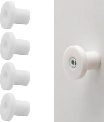 Produktbild von 4x Garderobenhaken Rundhaken Kleiderhaken Universal Wandhaken Halter Mantelhaken Weiß