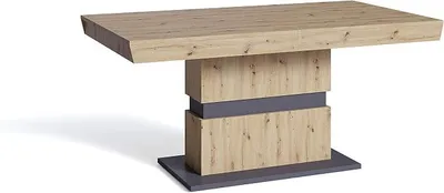 Productafbeelding van Eettafel Matthew, keukentafel 160 cm, uitschuifbaar tot 215 cm | Uitschuifbare tafel Artisan, eikenlook, lichtbruin, 160-215x90x75cm (lengte x breedte x hoogte)