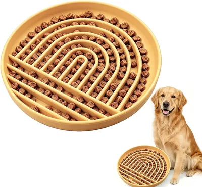 Produktbild von Anti-Schling-Napf für Hunde, Leckmatte, gelb, Silikon, für Welpen und Katzen