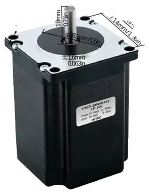 Obrázek produktu pro Krokový motor, proud 3 A, úhel kroku 1,8 stupňů, 57HS76, 2 Nm, 8 mm