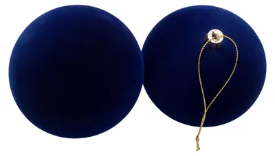 Produktbild von BURI Samt-Weihnachtsbaumkugeln 2er-Set 10cm Christbaumkugel Baumschmuck Dekokugel, Farbe:blau
