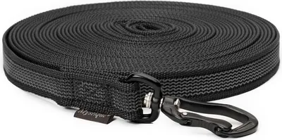 Produktbild von Mystique® Gummierte Schleppleine Robust mit Handschlaufe 20mm schwarz 10m
