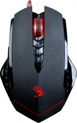 Zdjęcie produktu dla A4Tech V8M, Po prawej stronie, Optyczny, USB Typu-A, 3200 DPI, Czarny, Czerwony