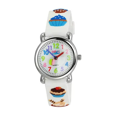 Obrázok produktu pre Tee-Wee Detské hodinky 27 mm Quartz analógové Cupcakes remienok biela guma D2UW433W