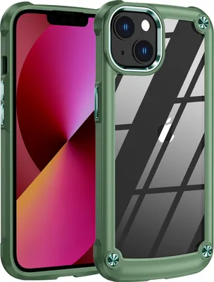Produktbild von iPhone 14 Plus Hülle, Hybrid Transparente PC Robust TPU Bumper Stoßfest Schutzhülle für iPhone 14 Plus Grün