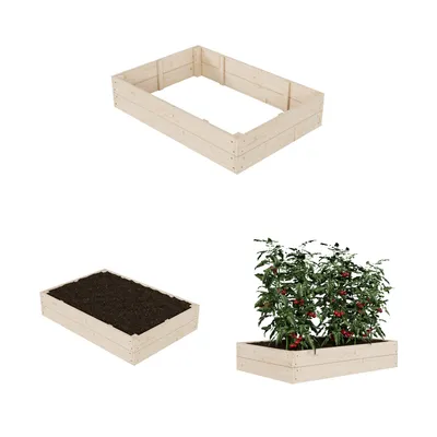 Obrázek produktu pro QLS Vyvýšený záhon 120x80 cm ze dřeva pro pěstování zeleniny bylinek na zahradě 11167