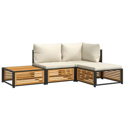 Produktbild von vidaXL 4-tlg. Garten-Sofagarnitur mit Kissen Massivholz Akazie