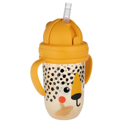 Immagine prodotto di Canpol babies sippy cup per bambini con cannuccia e peso BabiesBoo Cheetah Orange 6 m+ 270 ml 56/617_ora