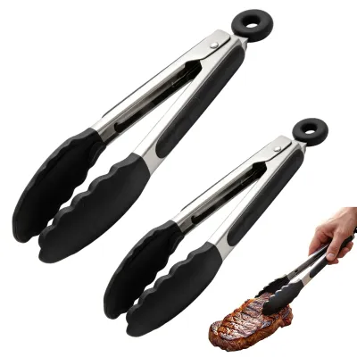 Produktbild von Set aus 2 Küchenzangen aus Edelstahl und Silikon, 21 cm und 27 cm