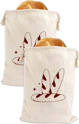Produktbild von 2x Brotkörbe, Brotbeutel Leinen, BrottüTen, Brotbeutel Aufbewahrung, Brotsack, Brottasche