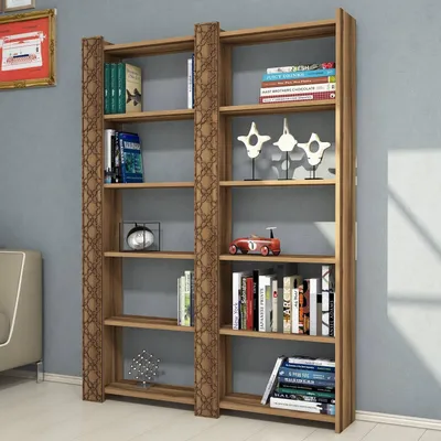Produktbild von Skye Decor, City 2 - Walnut, Walnut, Bücherregal, Nussbaum, 100 % MELAMINBESCHICHTETE SPANPLATTEN, 124,6 x 24,2 x 170 cm
