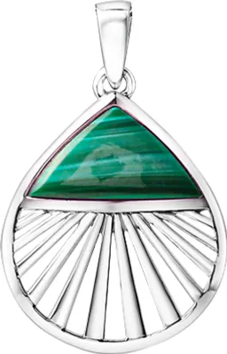 Zdjęcie produktu dla Zeeme Gemstones wisiorek 925/- srebro rodowane z malachitem