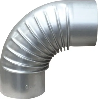 Produktbild von Bogen 90 ° Ø 110 mm Stahlblech Verzinkt silber speziell für Gas