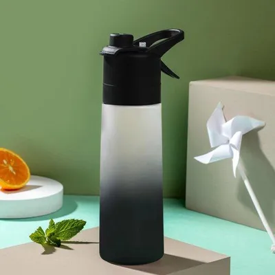 Produktbild von Leichtgewichtige Sportflasche 650 ml mit Farbwechseffekt, sicher für Lebensmittel - Ideal für Outdoor-Aktivitäten und Fitness (Schwarz, Farbwechseffekt)