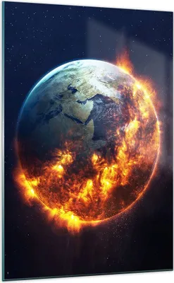 Produktbild von Bilder auf glas - Einteilig - Universum Erde Feuer Globus - 70x100cm - Glasbilder - Wandbilder - Bilder - Wanddekoration aus Glas - Glas Bilder - Wandbild auf Glas - GPA70x100-2875