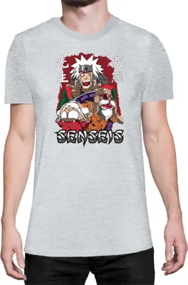 Zdjęcie produktu dla Męska Koszulka Japan Anime Manga Anime Sensei Anime  Jiraya Master Roshi, Man L / Wrzosowy szary