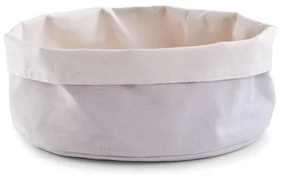 Produktbild von Zeller Brotbeutel, rund, Baumwolle, grau/créme Ø25x13