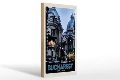Produktbild von Holzschild Reise 20x30cm Bukarest Rumänien Stadt Architektur