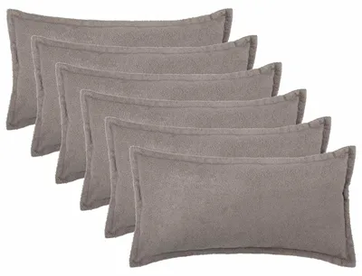 Immagine prodotto di vidaXL, copridivano 6 pezzi, colore grigio chiaro, 40 x 70 cm, tessuto bouclé