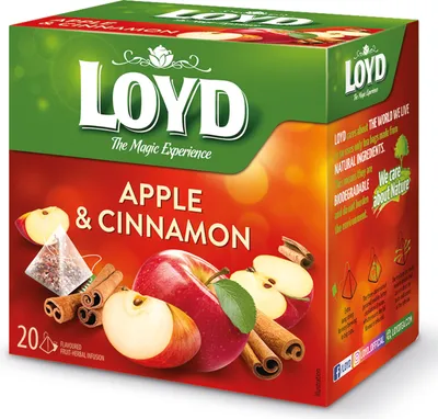 Zdjęcie produktu dla Ekspresowa Herbatka Owocowa Jabłko CynamonPiramidki 20T Loyd