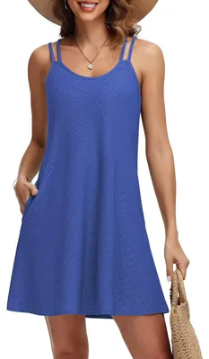 Produktbild von Tanmolo Damen Sommer Kleid Spaghettiträger Kurz Strandkleid Freizeitkleid, König