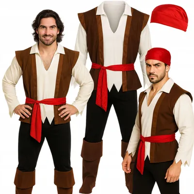 Produktbild von Hopki Cosplay Piratenkostüm für Herren und Kinder Halloween