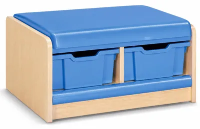 Immagine prodotto di Panca multifunzionale per la cameretta dei bambini, con contenitori blu