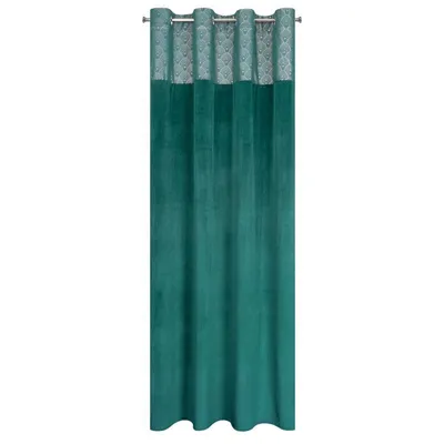 Zdjęcie produktu dla Eurofirany 388483, Przezroczysty, Turkusowy, Wzór, Poliester, Oczko, 200 g/m²
