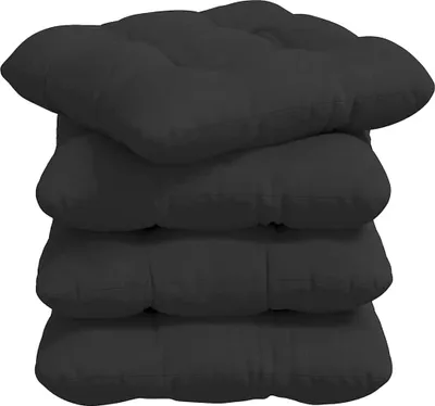 Immagine prodotto di vidaXL Cuscino di seduta 4 pezzi Nero 40 x 40 cm Tessuto in microfibra