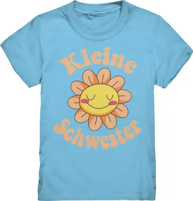 Produktbild von Kleine Schwester Shirt Blumen Kleine Schwester Geschenk – Sky Blue / 122/128 (7-8)