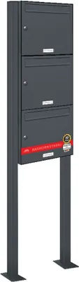 Produktbild von 3er Standbriefkasten Anlage Freistehend RAL 7016 - Anthrazit