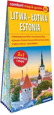 Image de Litwa Łotwa Estonia laminowany map&guide 2w1: przewodnik i mapa