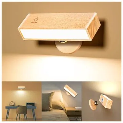 Zdjęcie produktu dla Lampa nocna, montaż naścienny, sypialnia, sterowanie dotykowe, regulacja jasności, lampka nocna