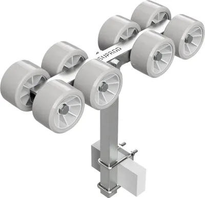 Zdjęcie produktu dla 8-krotny Rolki uruchomienie wózka przyczepa do łodzi opony TPU SUPROD RKSRLX-8-TPU, Ø 120 mm, szary/szary