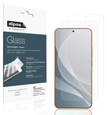 Produktbild von 2x Schutzfolie für Honor Power2 matt - Anti-Shock 9H Folie dipos Glass Kunststoffglas