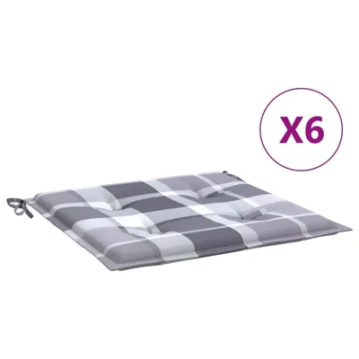 Immagine prodotto di vidaXL Cuscini per sedie da giardino 6 pz. Grigio a quadri 50x50x3 cm