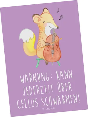 Produktbild von Mr. & Mrs. Panda Postkarte Cello Schwärmerei - Lavendeltraum - Geschenk, Ansichtskarte, Ansichtskarten, Klassische Musik, Musiker, Lernen, Fotokarte, Musikinstrument