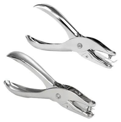 Produktbild von 2 Stück Einzellochstanze, Rundloch Lochzange, Metall Stanzzange, Robuste Edelstahl-Kontrollzange für Prüfplaketten, Ticket Scrapbooking, Grußkarten, Karten, Handlocher Papierstanzer (3mm + 6mm)