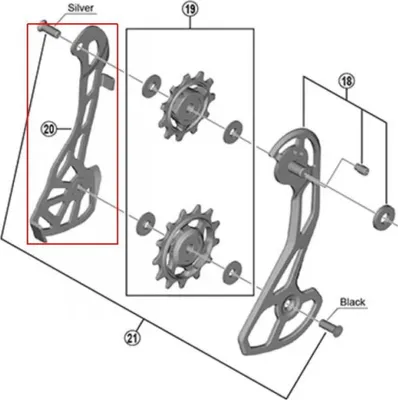 Immagine prodotto di Deflettore catena SHIMANO RD-RX810 (11 velocità) - guida catena affidabile per G...