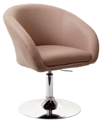 Produktbild von Esszimmerstuhl, Küchenstuhl, Drehstuhl, Loungesessel, drehbar und höhenverstellbar - Kunstleder Taupe