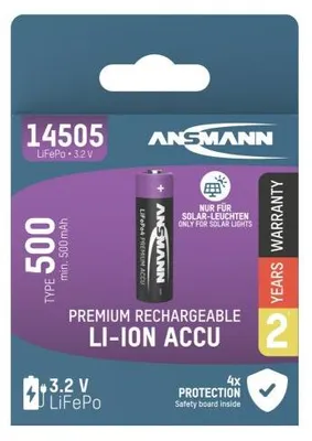 Produktbild von LiFePO4 Akku Mignon AA – 3,2 Volt 500 mAh mit Schutzschaltung