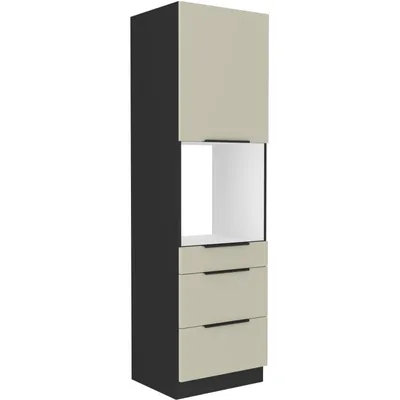 Produktbild von Einbau-Backofenschrank mit Schubladen AGAFIJA – Breite 60 cm, Kaschmir/Schwarz