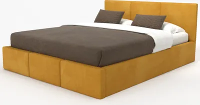 Produktbild von Muralo POLSTERBETT für Schlafzimmer Polsterbett mit Bettkasten und Gasdruckfeder Bett mit Polsterkopfteil Doppelbett 180x200 Bett mit Stauraum Gelb