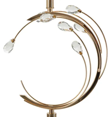 Immagine prodotto di Lampada da Terra Bruxelles Ø38x160 cm in Ferro e Vetro e Tessuto Nero e Oro