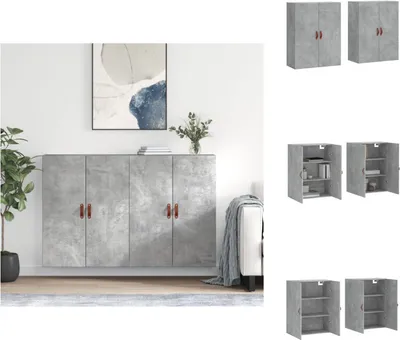 Produktbild von vidaXL Wandschränke 2 Stk. Betongrau 69,5x34x90 cm -  Sideboards