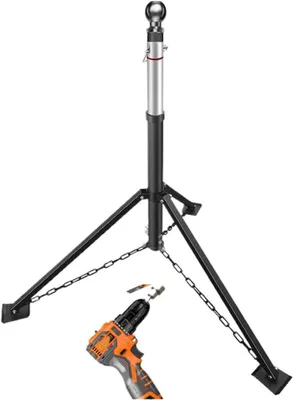 Productafbeelding van Zwanenhals Statief Stabilisator - Aanhanger Ondersteuning - Stabiliseren Aanhanger - Boor Verstelbaar - 35-56 Inch - Zwart